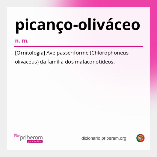 Significado de picanço-oliváceo