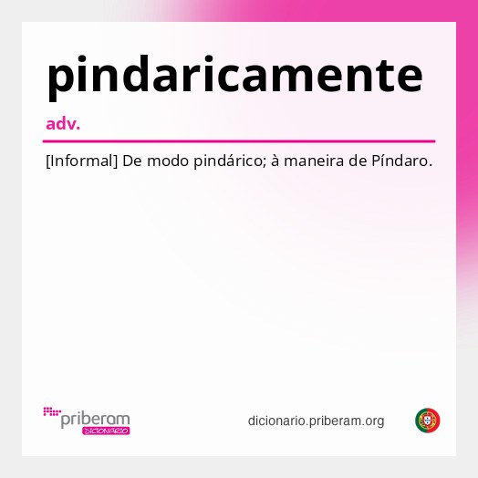 Significado de pindaricamente