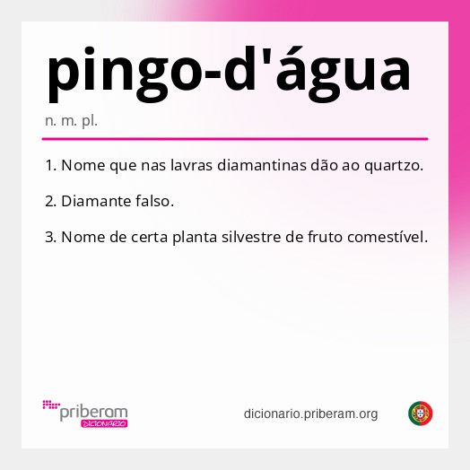 Significado de pingo-d'água