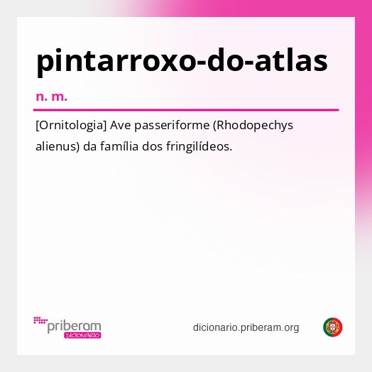 Significado de pintarroxo-do-atlas