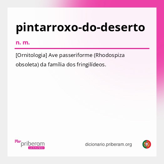 Significado de pintarroxo-do-deserto
