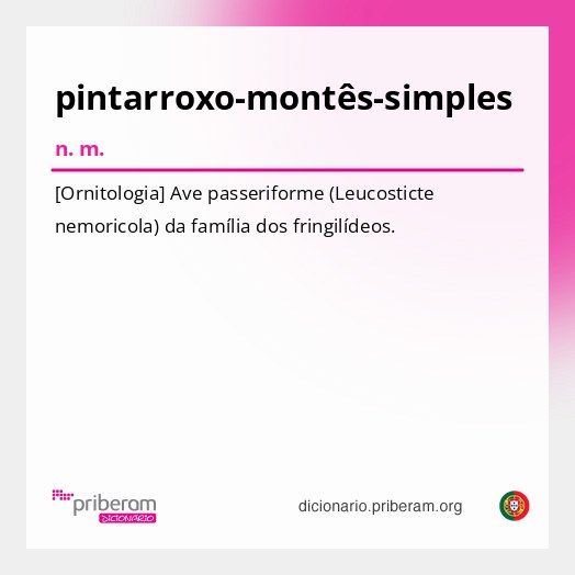 Significado de pintarroxo-montês-simples