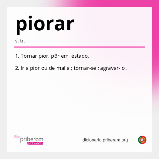 Significado de piorar