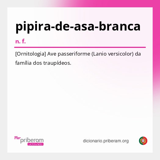 Significado de pipira-de-asa-branca