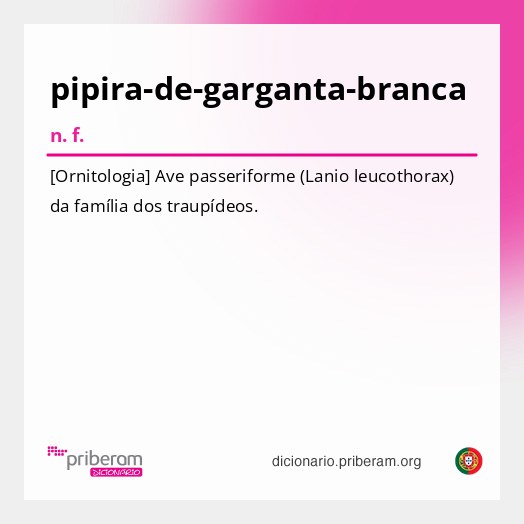 Significado de pipira-de-garganta-branca