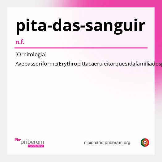 Significado de pita-das-sanguir