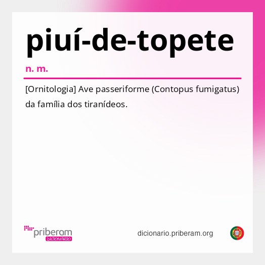 Significado de piuí-de-topete