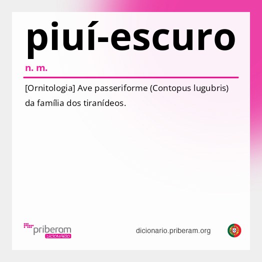 Significado de piuí-escuro