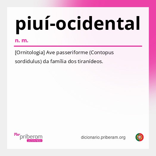 Significado de piuí-ocidental
