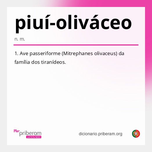 Significado de piuí-oliváceo