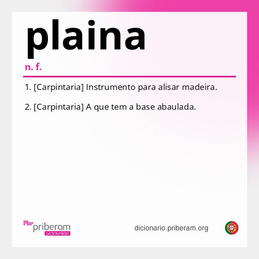 Significado de plaina
