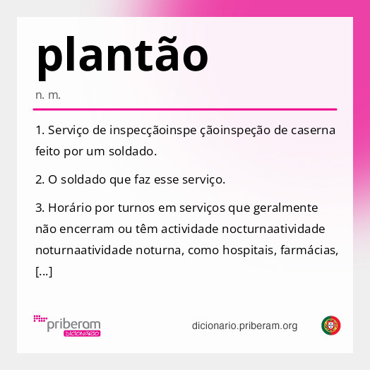 Significado de plantão