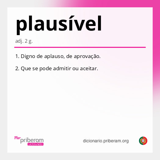 Significado de plausível