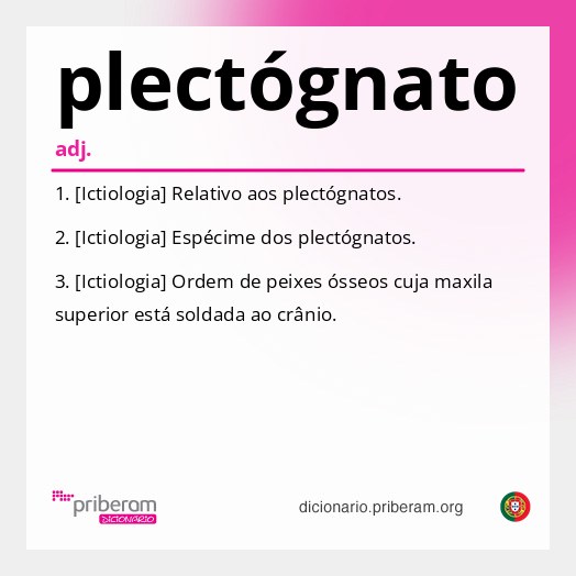 Significado de plectógnato