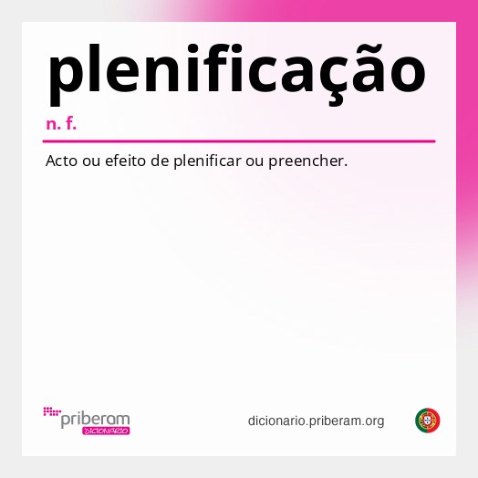 Significado de plenificação