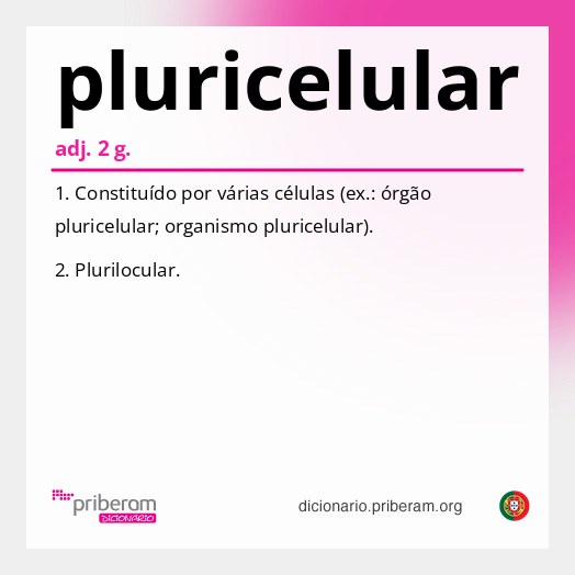 Significado de pluricelular