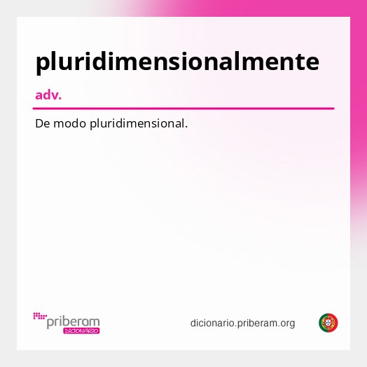 Significado de pluridimensionalmente