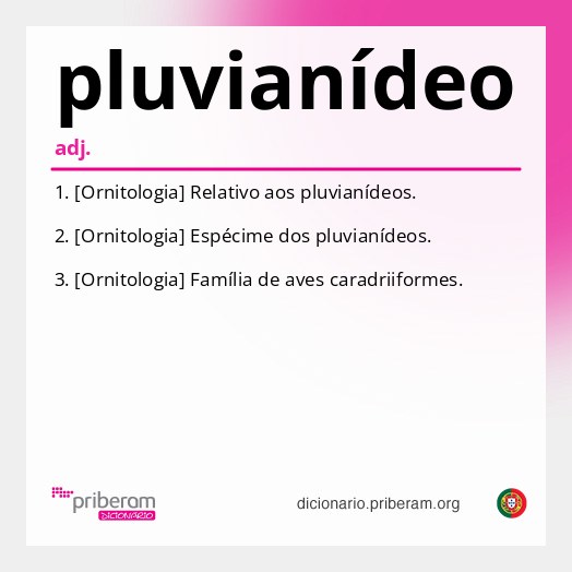 Significado de pluvianídeo