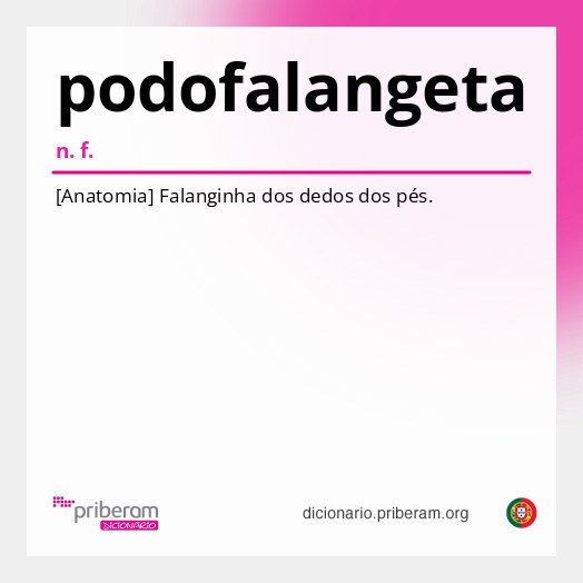 Significado de podofalangeta