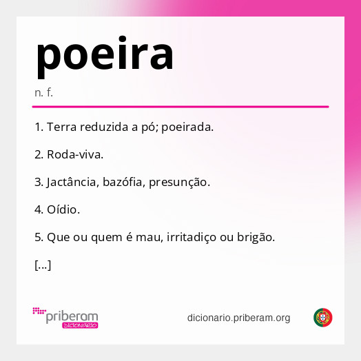 Significado de poeira