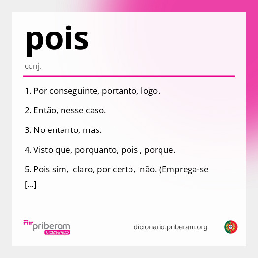 Significado de pois