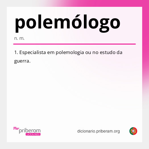 Significado de polemólogo