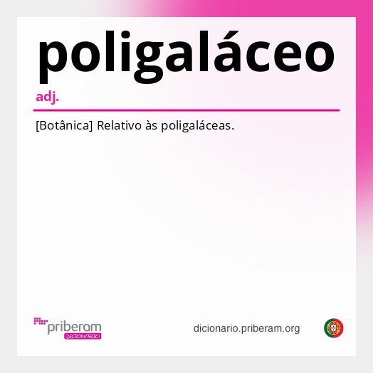 Significado de poligaláceo
