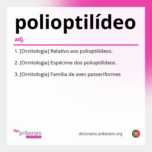 Significado de polioptilídeo