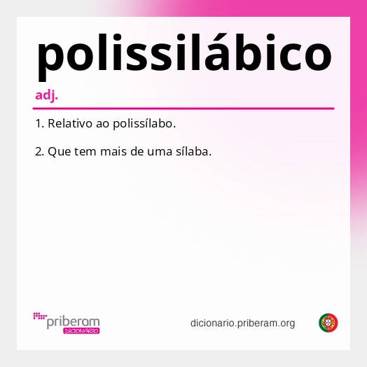 Significado de polissilábico
