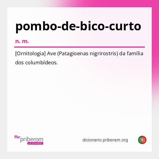 Significado de pombo-de-bico-curto