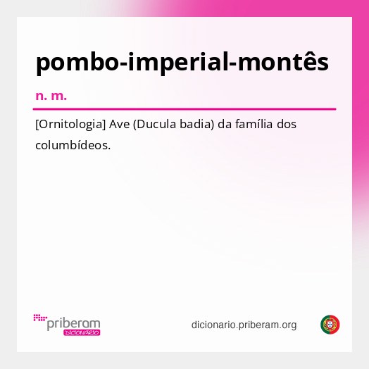 Significado de pombo-imperial-montês