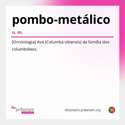 Significado de pombo-metálico