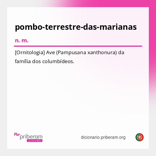 Significado de pombo-terrestre-das-marianas