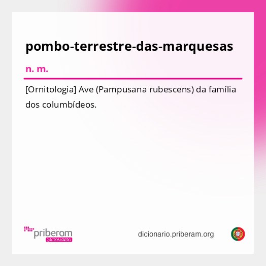 Significado de pombo-terrestre-das-marquesas