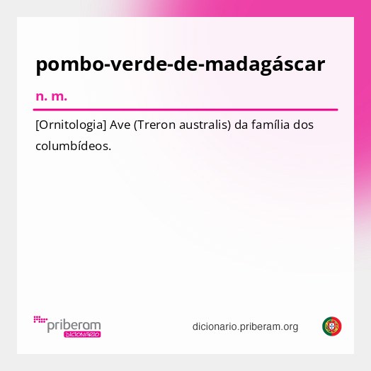 Significado de pombo-verde-de-madagáscar