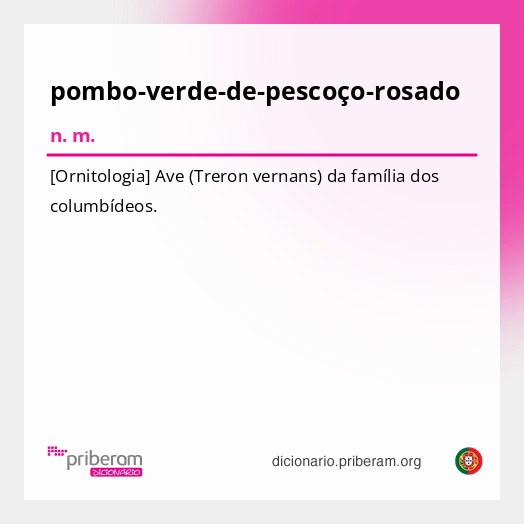 Significado de pombo-verde-de-pescoço-rosado