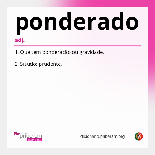 Significado de ponderado