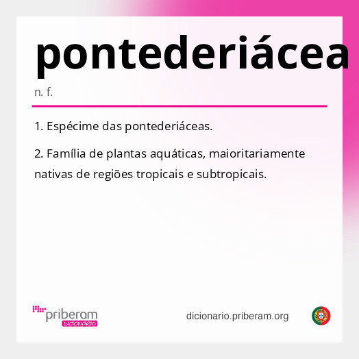 Significado de pontederiácea