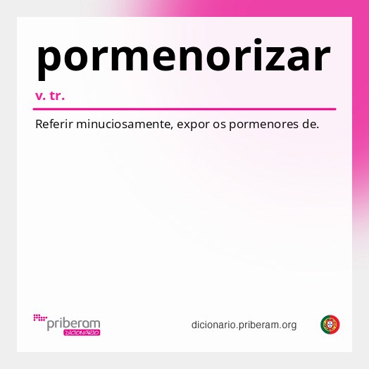 Significado de pormenorizar