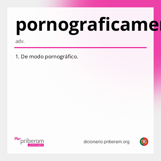 Significado de pornograficamente