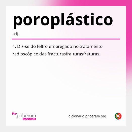 Significado de poroplástico