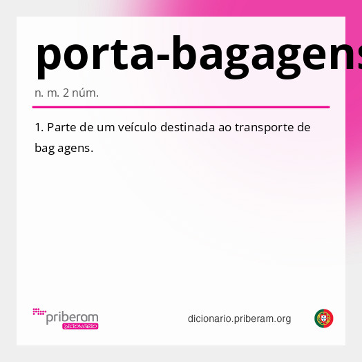 Significado de porta-bagagens