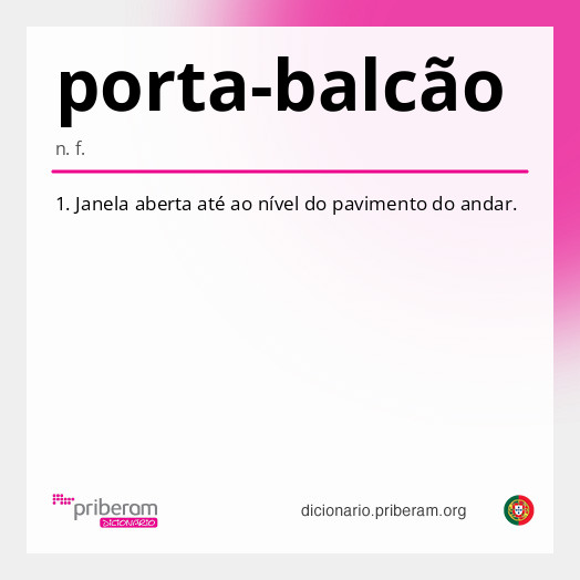 Significado de porta-balcão