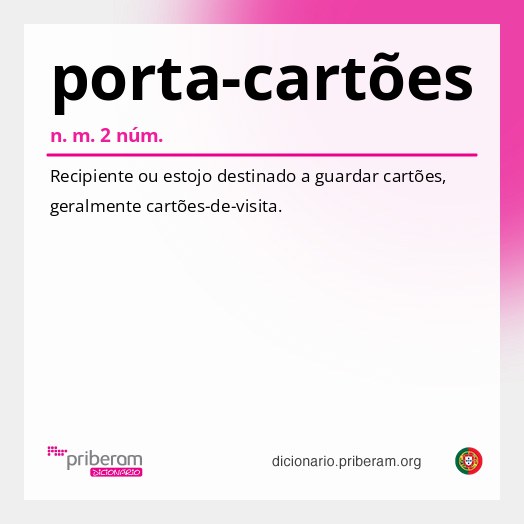 Significado de porta-cartões