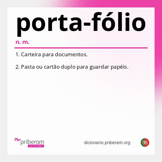 Significado de porta-fólio