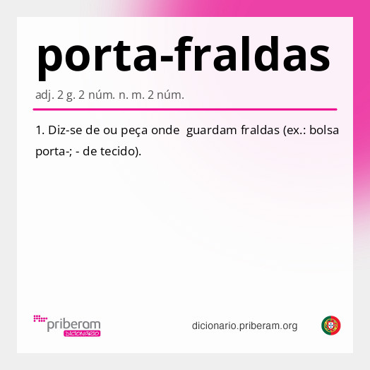 Significado de porta-fraldas