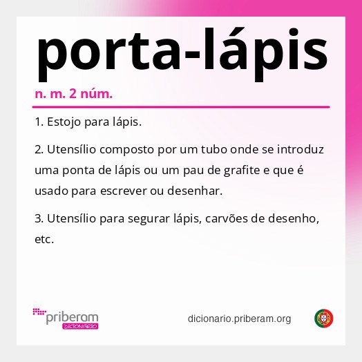 Significado de porta-lápis