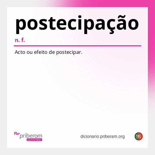 Significado de postecipação