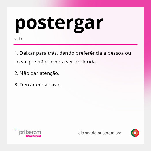 Significado de postergar