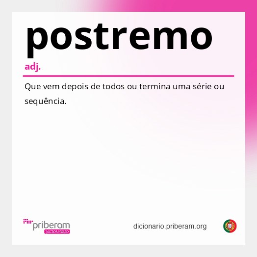 Significado de postremo